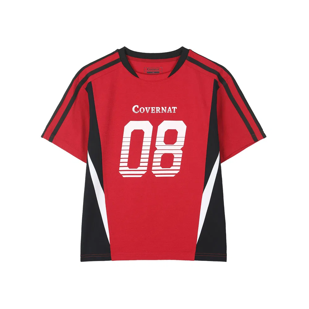 Детская спортивная футболка Wordmark 08 красная от Covernat Kids