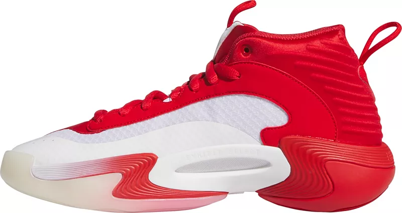 Женские баскетбольные кроссовки Adidas Exhibit Select 2.0 Mid, красный/белый — фото 2