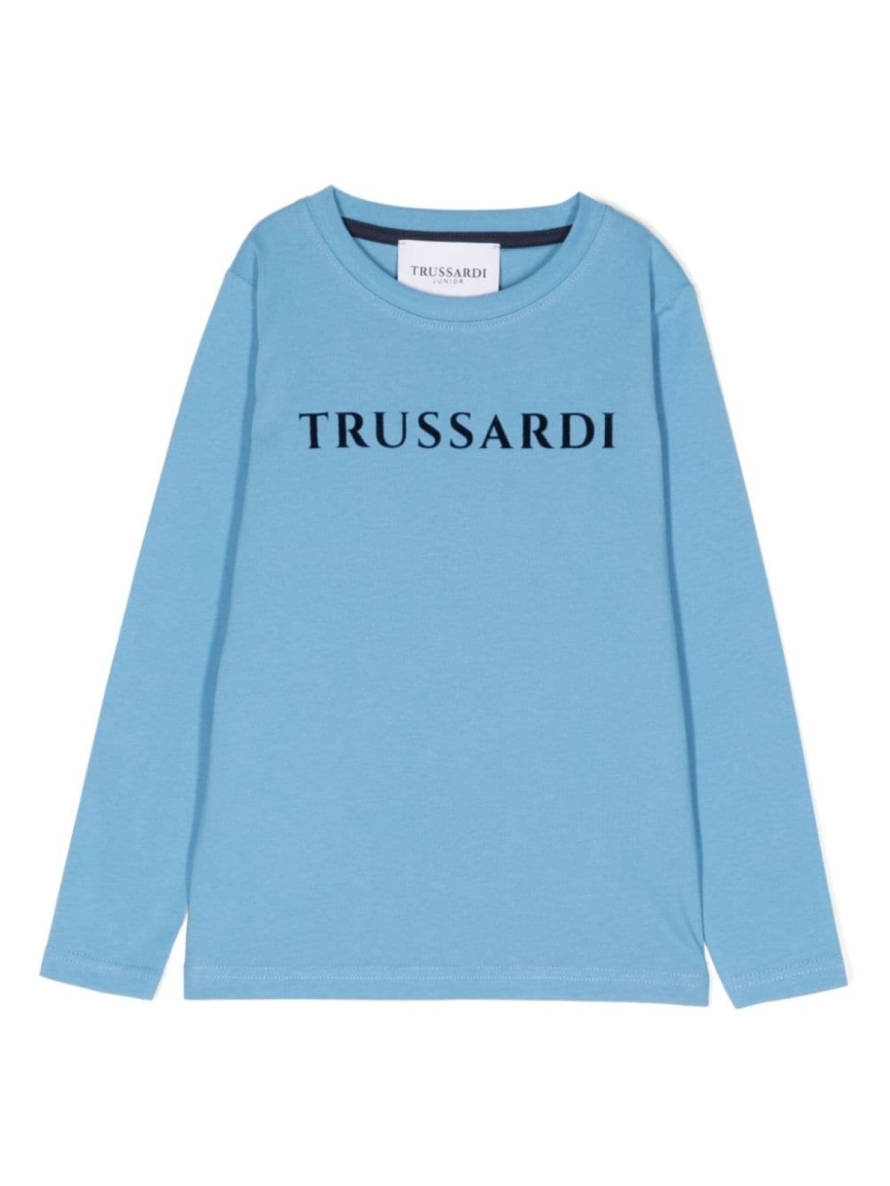 

Футболка с длинными рукавами и принтом логотипа TRUSSARDI JUNIOR, синий