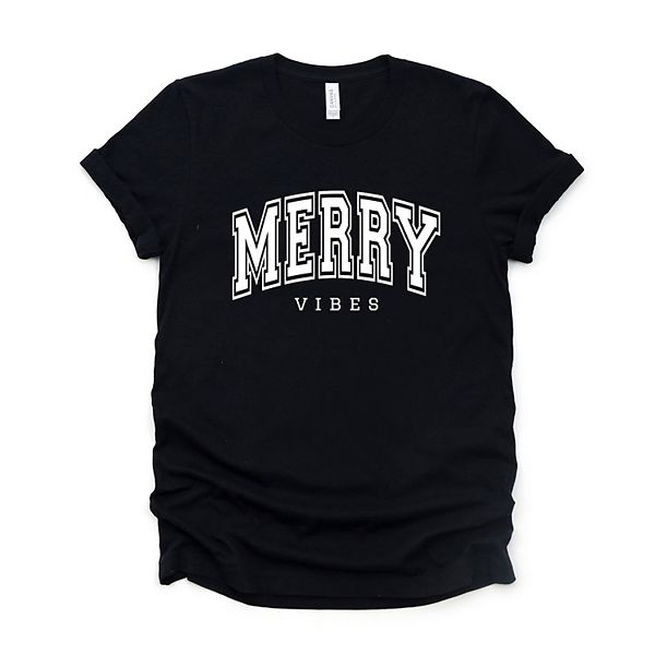

Футболка с коротким рукавом Merry vibes varsity thick outline Simply Sage Market, Black