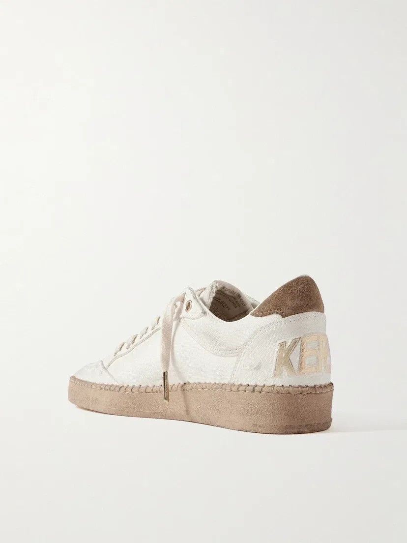 Кроссовки Ball Star из канваса с отделкой из состаренной замши GOLDEN GOOSE, бежевый — фото 3
