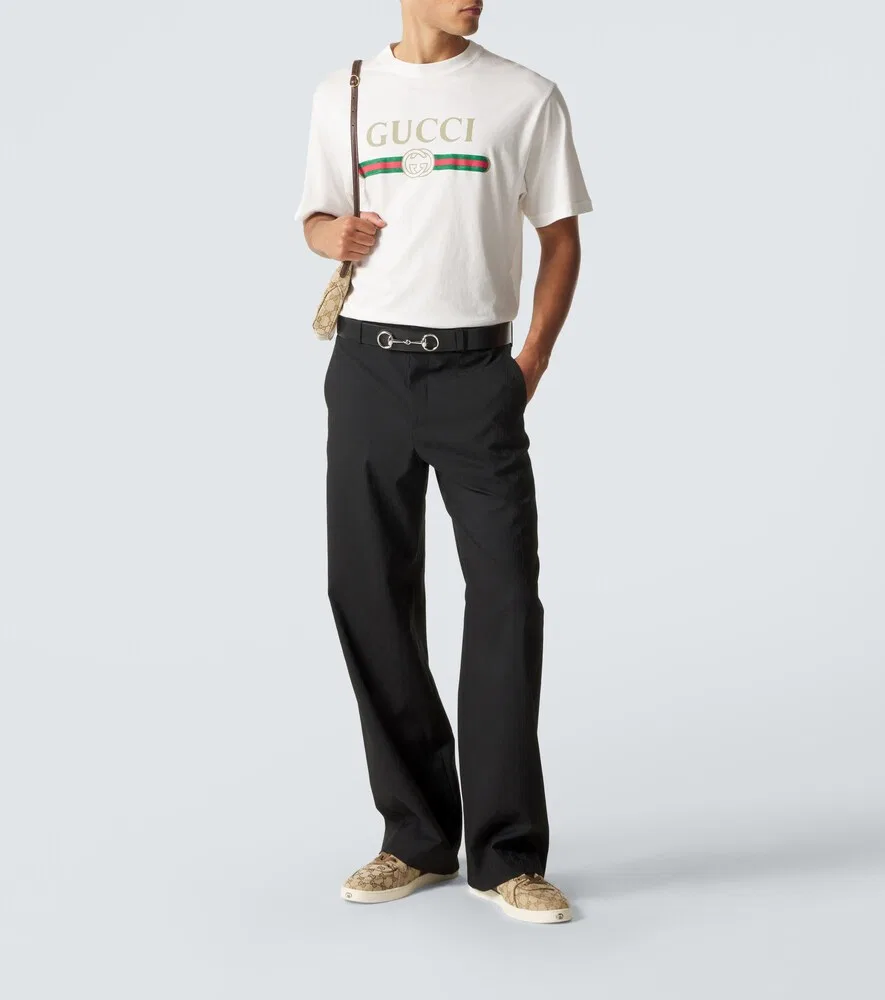 Низкие кеды из эластичного канваса GG Gucci, бежевый — фото 2