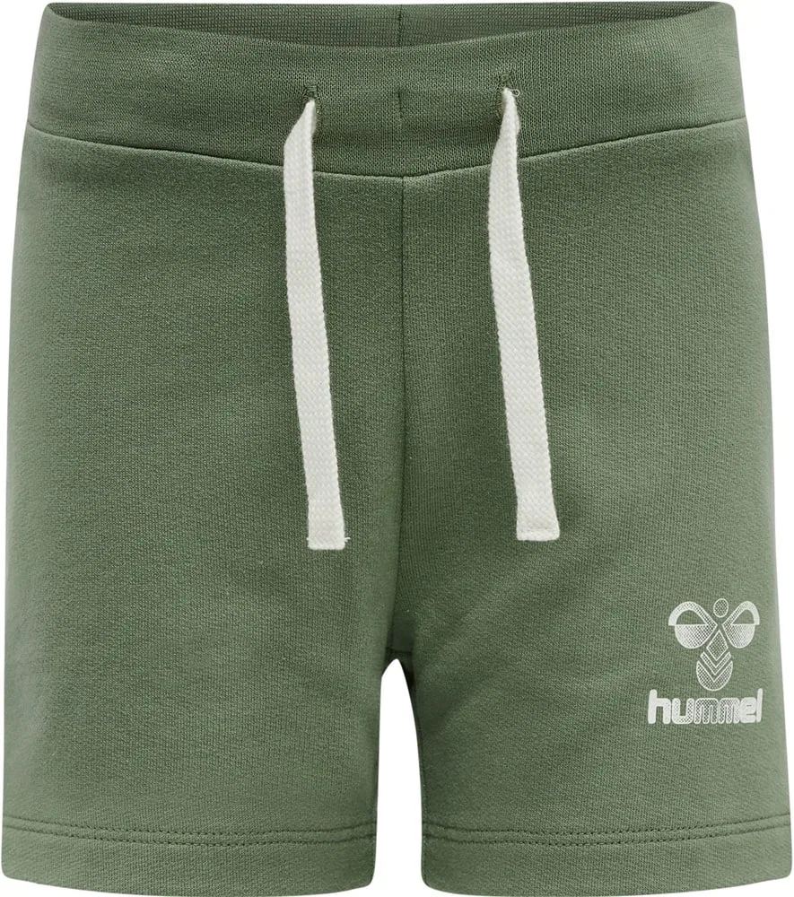 Шорты детские из органического хлопка Hummel, зеленый — фото 3