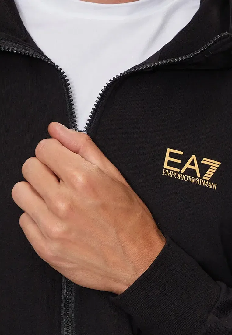 Толстовка с капюшоном, хлопок, модель 8NPM33, EA7, черный Emporio Armani — фото 3