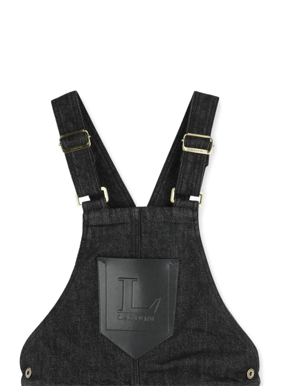 Короткий джинсовый комбинезон Lanvin Enfant, черный — фото 3