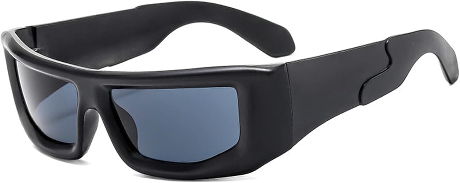 

Солнцезащитные очки Helena Y2K класса люкс, прямоугольные, для женщин и мужчин, в стиле панк 2000-х, модные спортивные солнцезащитные очки с зеркальными линзами, Black