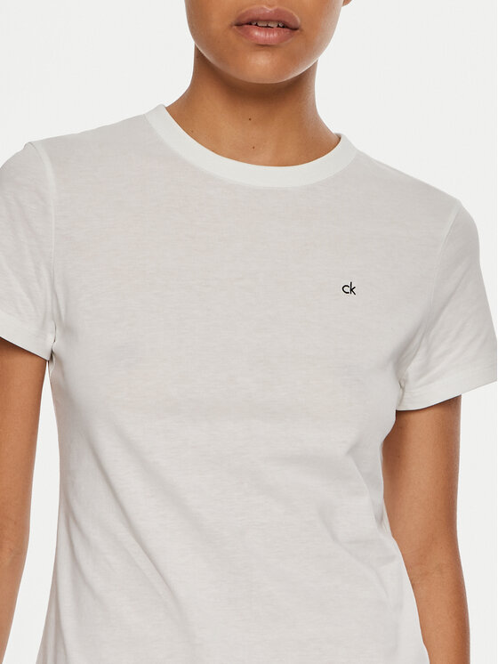 Футболка slim fit Emb Graphic K20K208061 Calvin Klein, белый — фото 4