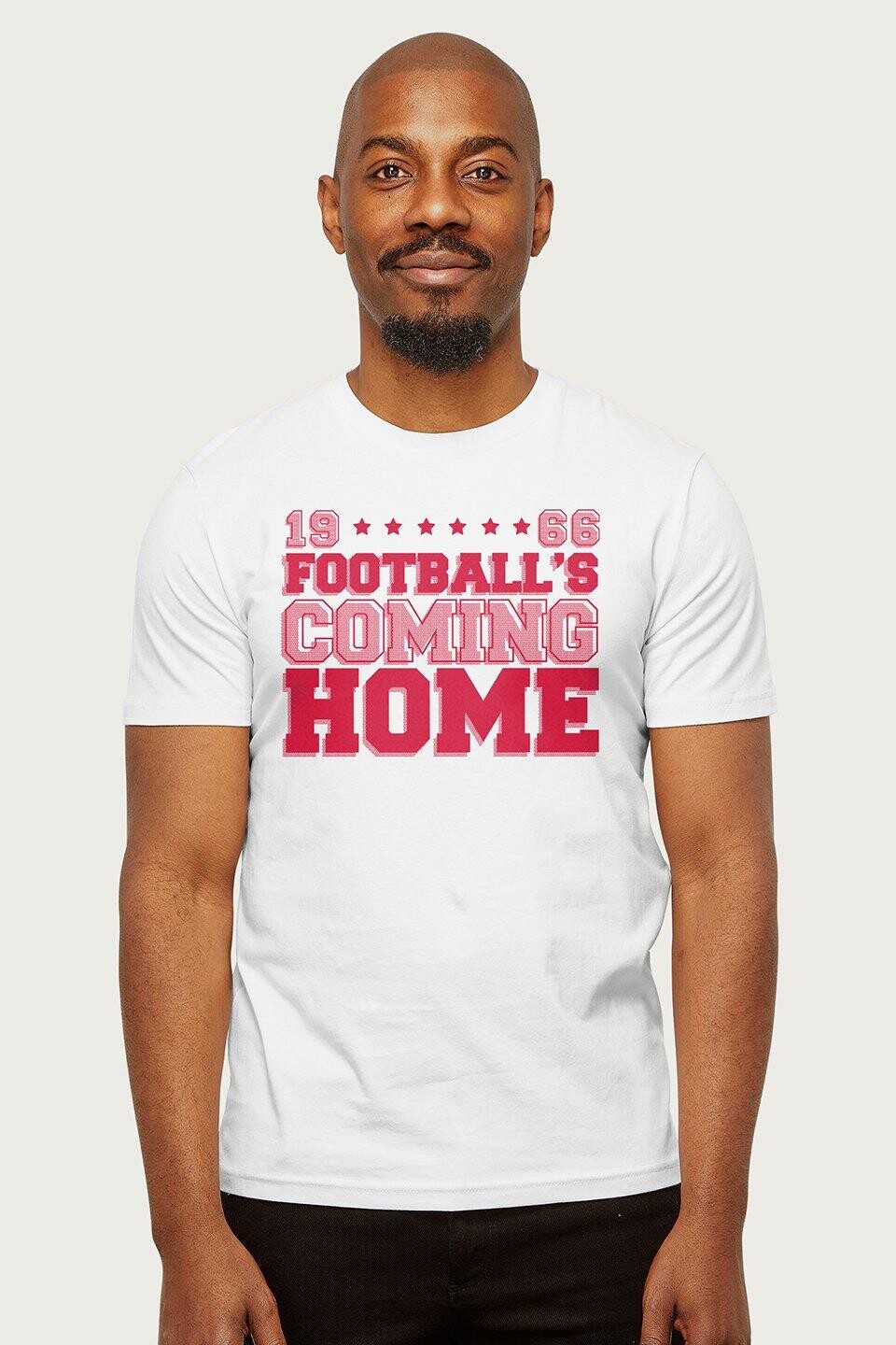 

Футболка в полутоновый горошек Англия, евро Football's Coming Home, белый