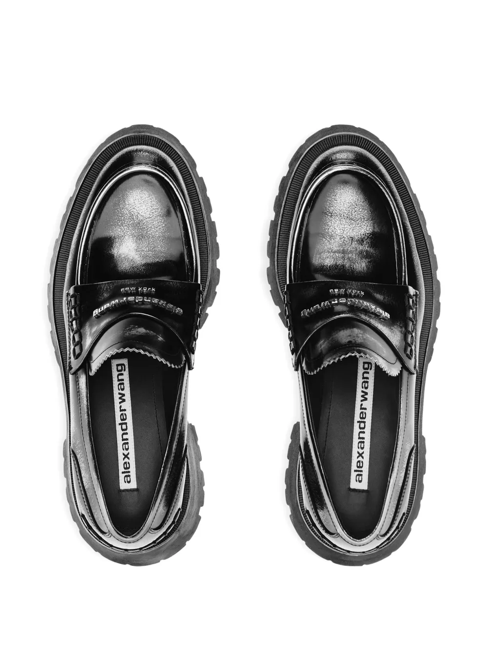 Лоферы с рельефной подошвой и логотипом Alexander Wang, черный — фото 4