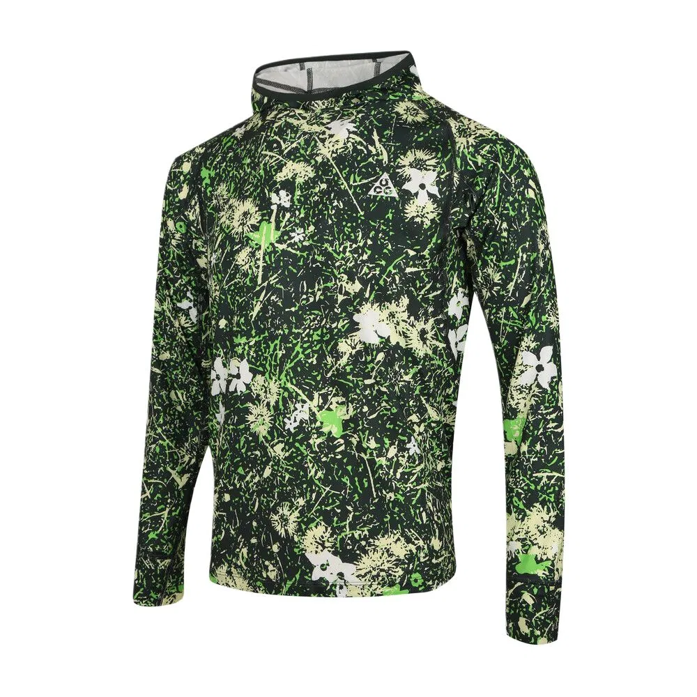 Детская футболка с капюшоном Moderate Nike, Green All over Print — фото 4