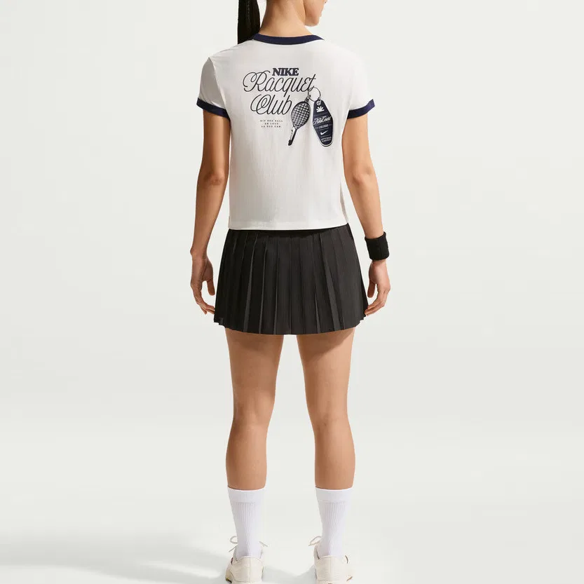 Футболка Club T Shirts женская белая с круглым вырезом Nike, White — фото 4