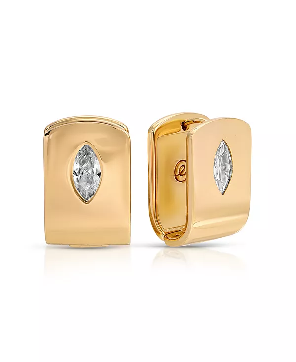 

Серьги-Хагге с кристаллами маркиза Ettika, gold