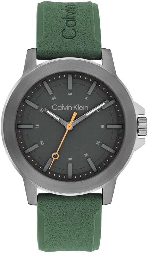 

Мужские часы Calvin Klein CK Reset - кварцевые часы 42 мм, 3 часа, спортивный силиконовый ремешок, водонепроницаемость 30 метров - модные часы премиум-класса с ярким дизайном - подарок для него, Green