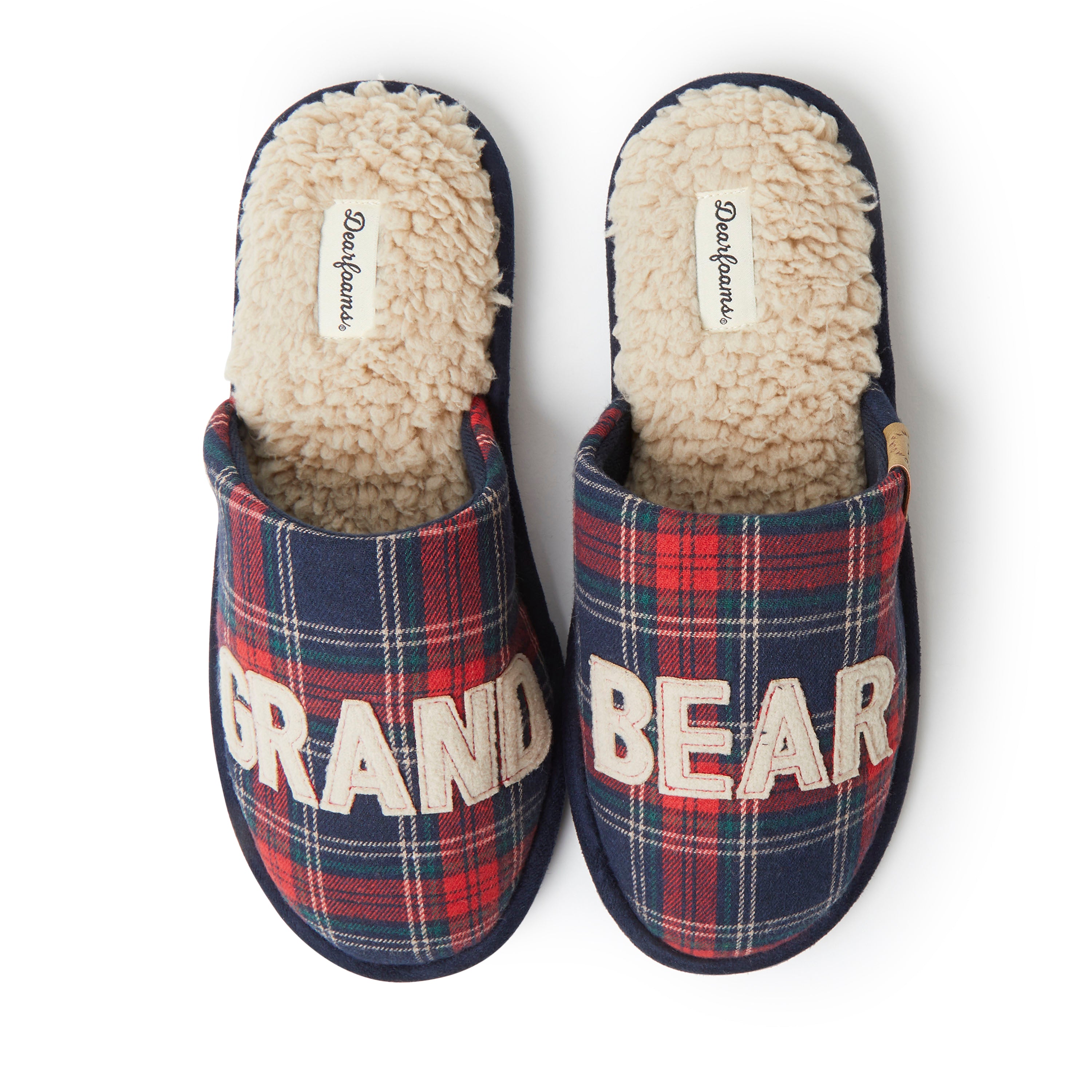 

Мужские тапочки Carson Grand Bear от Dearfoams, цвет navy plaid