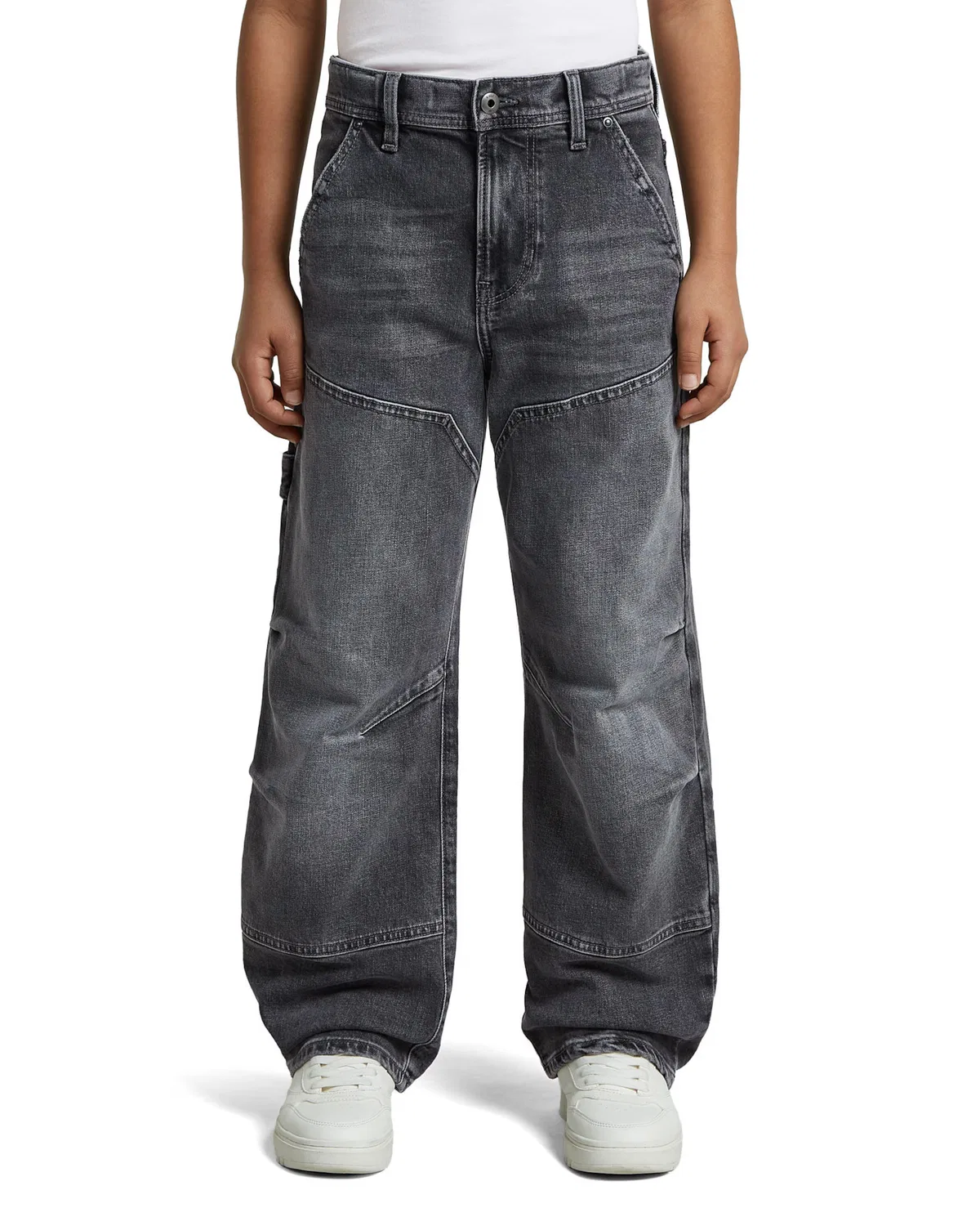 Джинсы G-Star свободного кроя Boys Carpenter Loose Jeans светло-серого цвета — фото 2