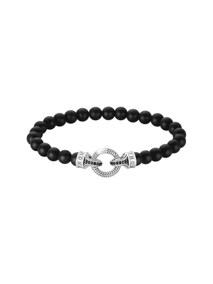 

Thomas Sabo Браслет из обсидиановых бусин, серебристый, черный