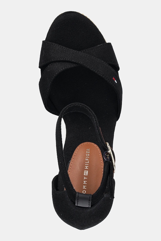 Сандалии Flag High Wedge Espadrille с перекрещивающимися ремешками Tommy Hilfiger, черный — фото 4
