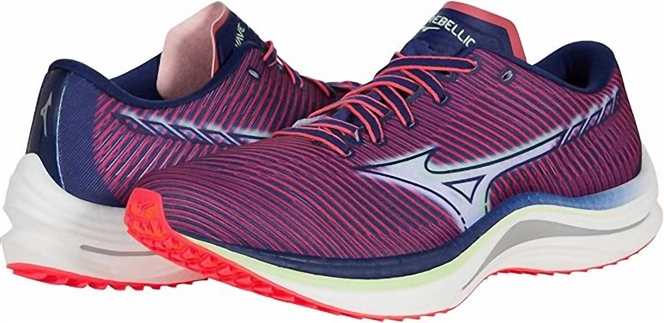 Женские кроссовки для бега Wave Rebellion в цвете дивный розовый-индиго белый MIZUNO — фото 2