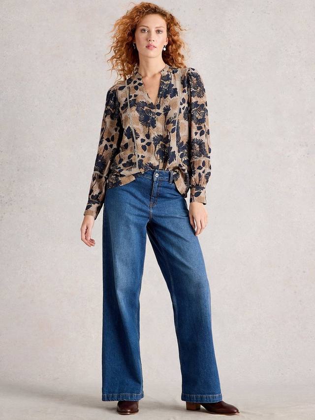 

Блузка Paloma с длинным рукавом и цветочным принтом White Stuff