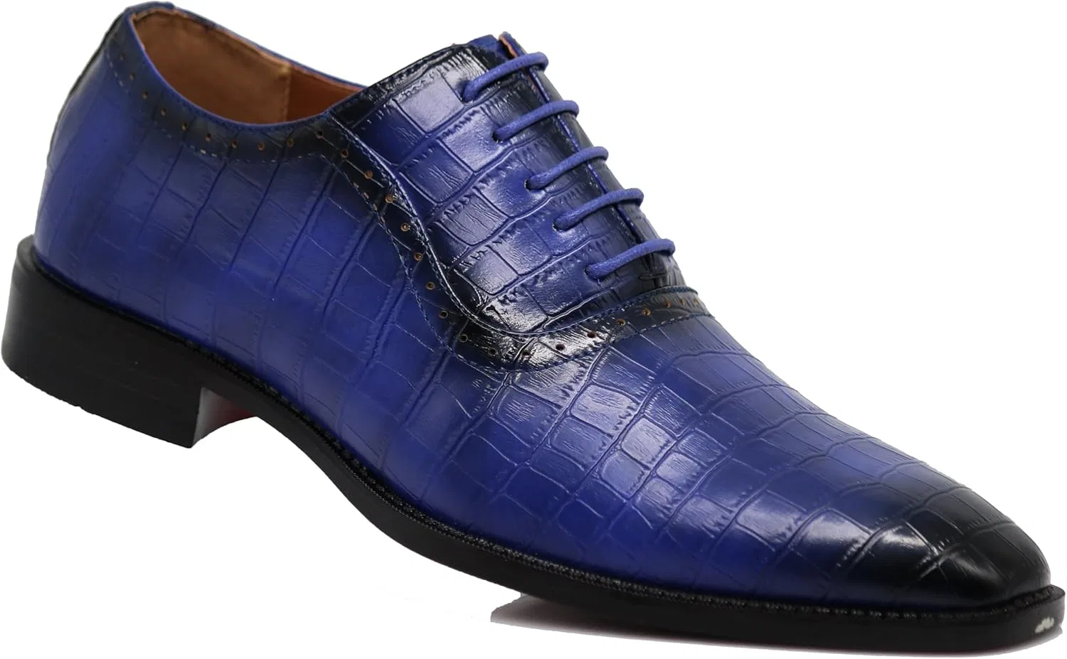 Мужские туфли Enzo с принтом под крокодиловую кожу и аллигатор Enzo Romeo, Royal Blue Pk — фото 2