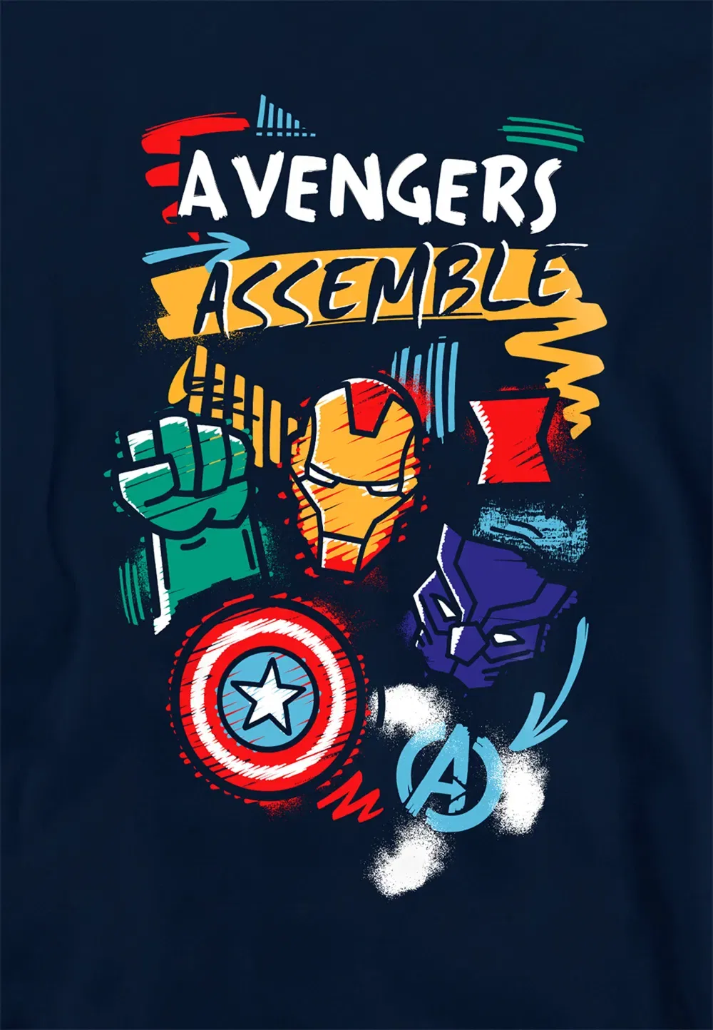 Детская толстовка Marvel Superhero Trio темно-синий, темно-синий — фото 2
