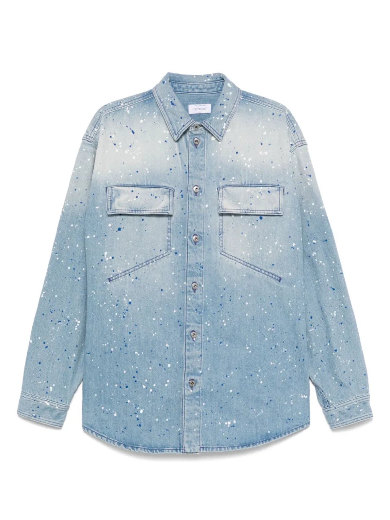 

Рубашка с брызгами краски Off-White, синий