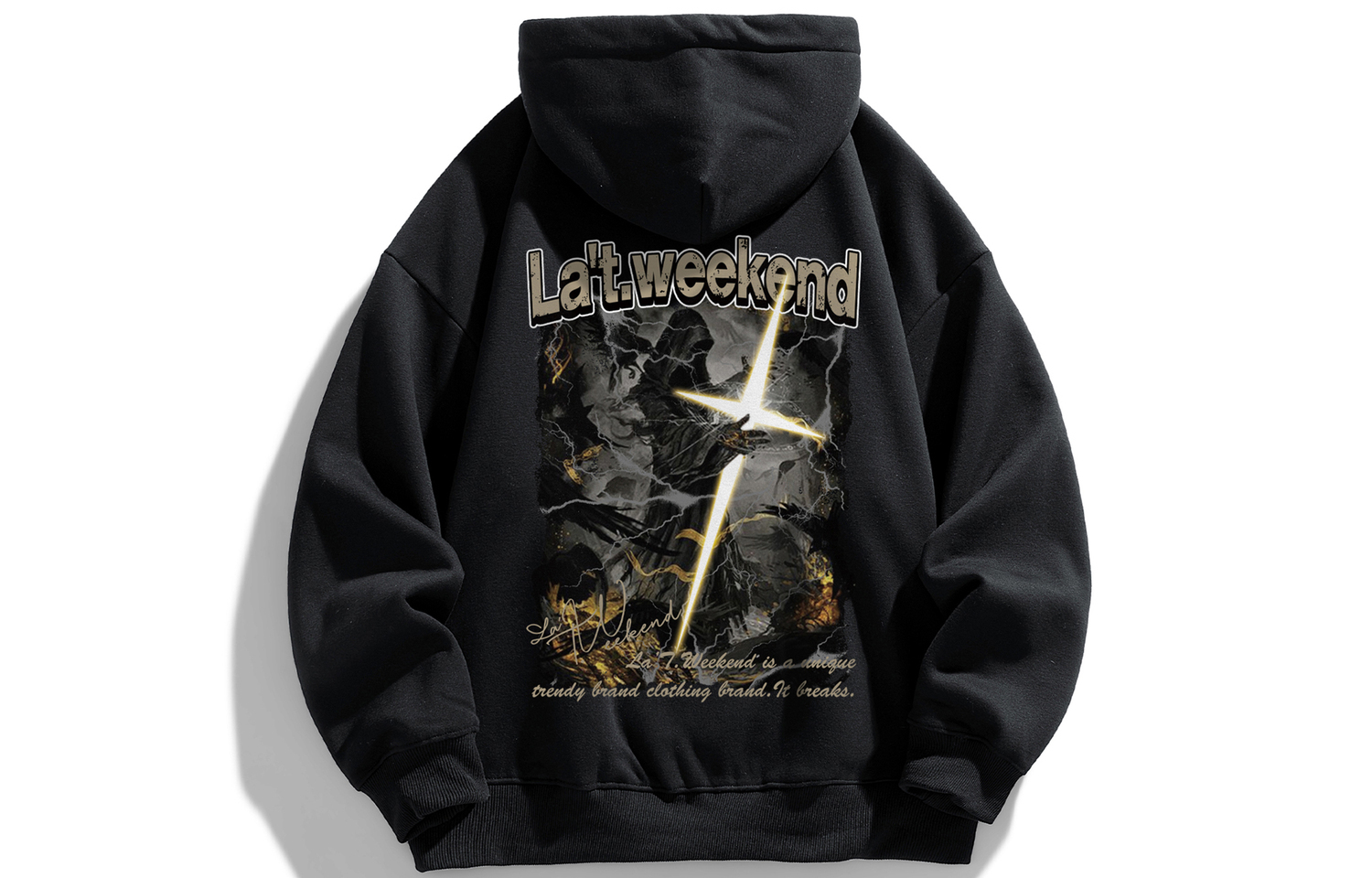 

Свитшот осенне-зимний унисекс LA'T.WEEKEND, темно-синий (утепленный, флисовый)