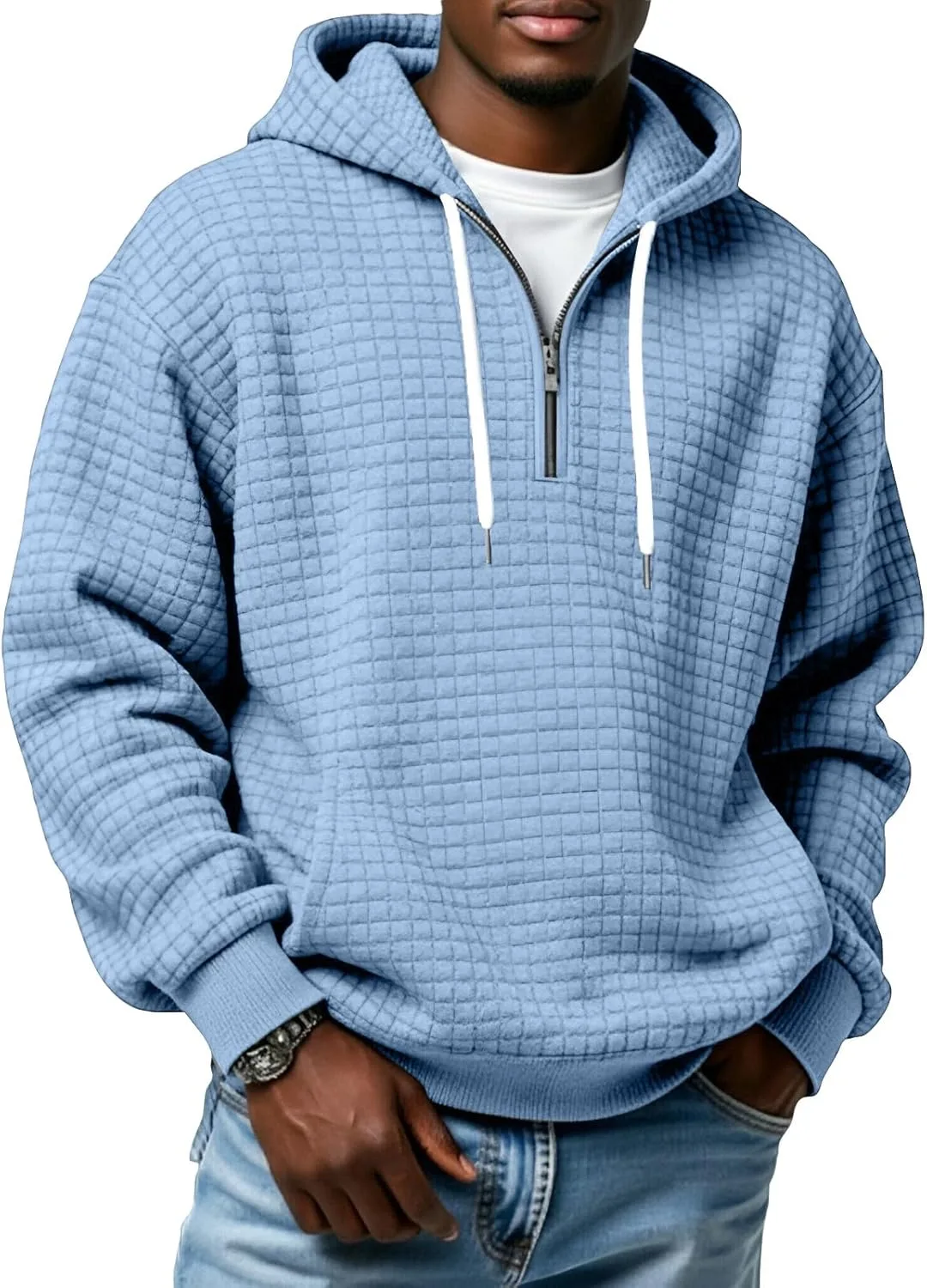 

Толстовка Waffle для мужчин Casual с длинными рукавами ZGHQHCDRH