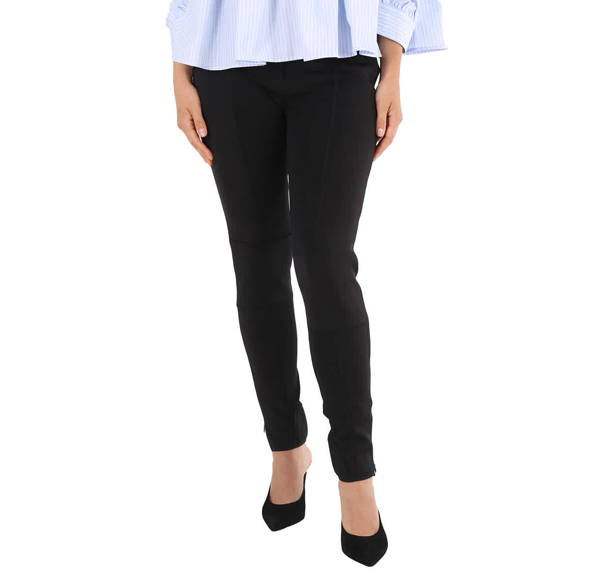 

Женские черные брюки-джодхпуры Burberry из эластичного креп-джерси и неопрена