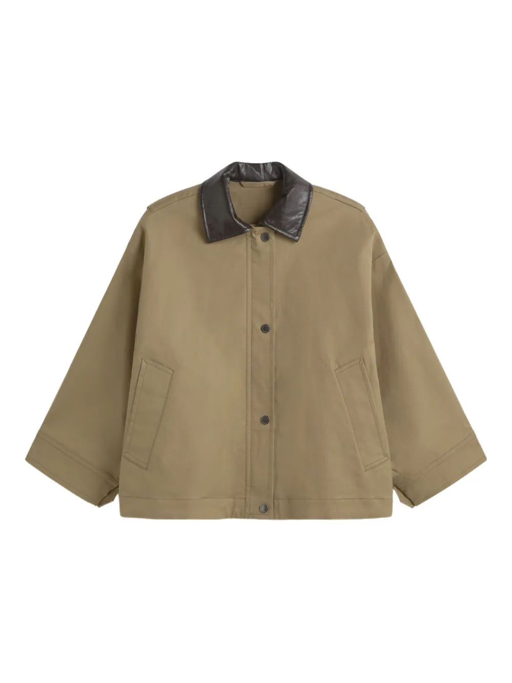 

Куртка оверсайз с кожаной отделкой Weekend Max Mara, коричневый