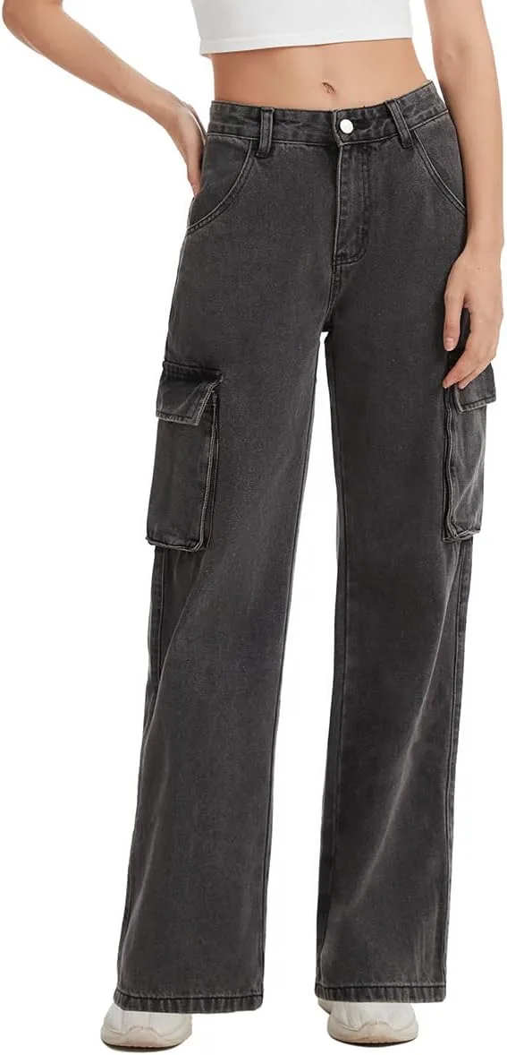 

Джинсы для женщин wide leg baggy mid waisted boyfriend с карманами KGYA