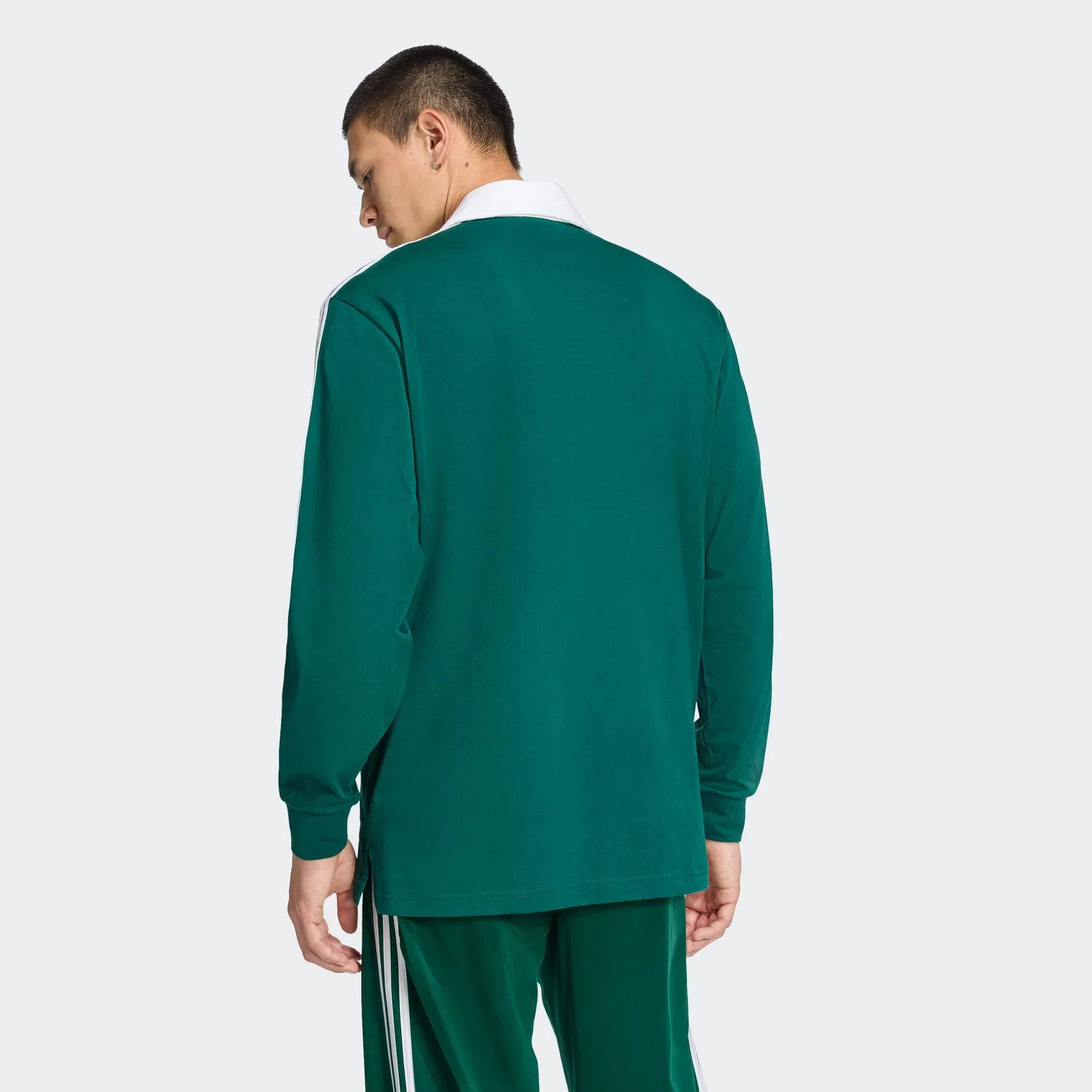 Мужское поло с длинным рукавом и тремя полосками от Adidas — фото 2