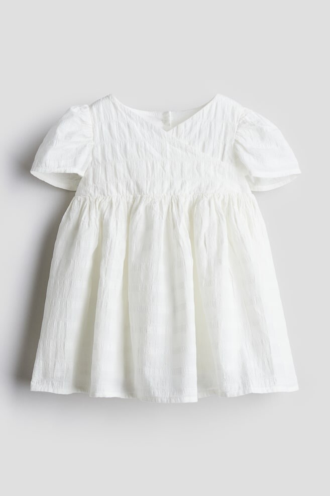

Хлопковое платье с запахом H&M, белый
