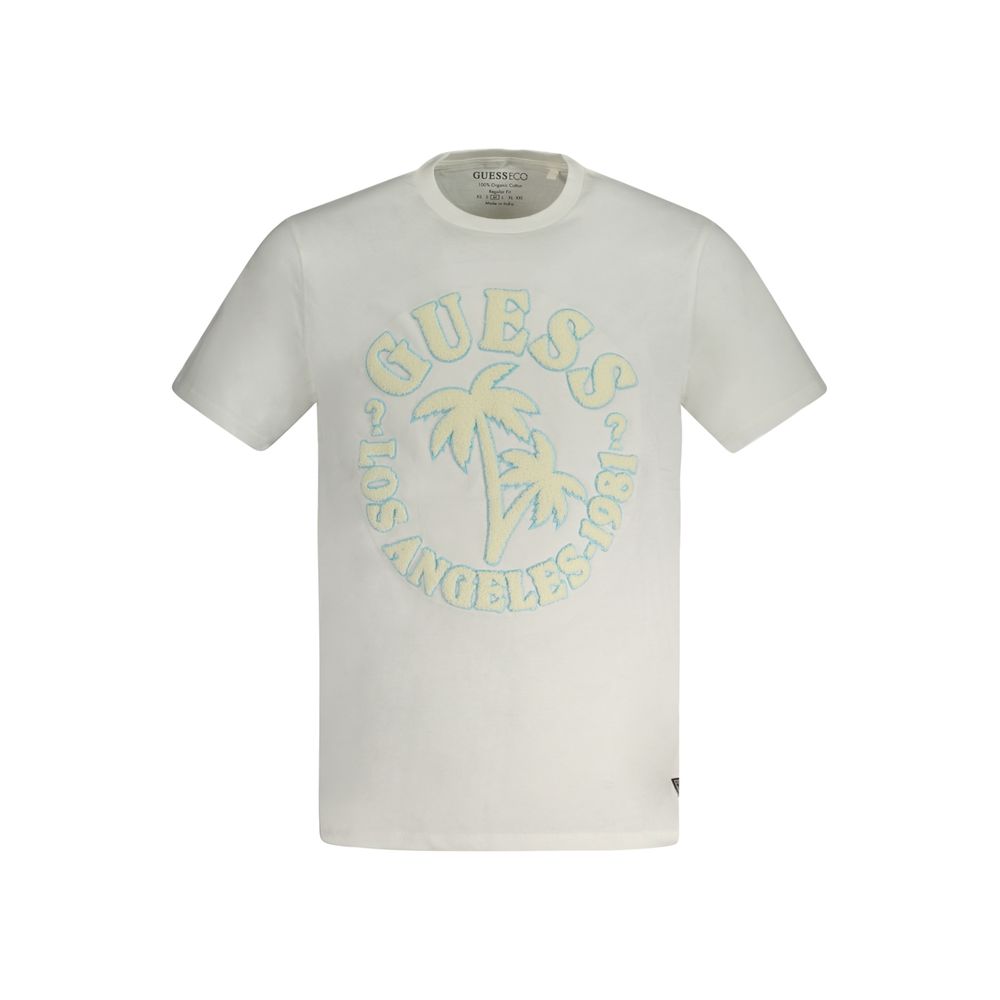 

Белая хлопковая футболка Guess Shoes