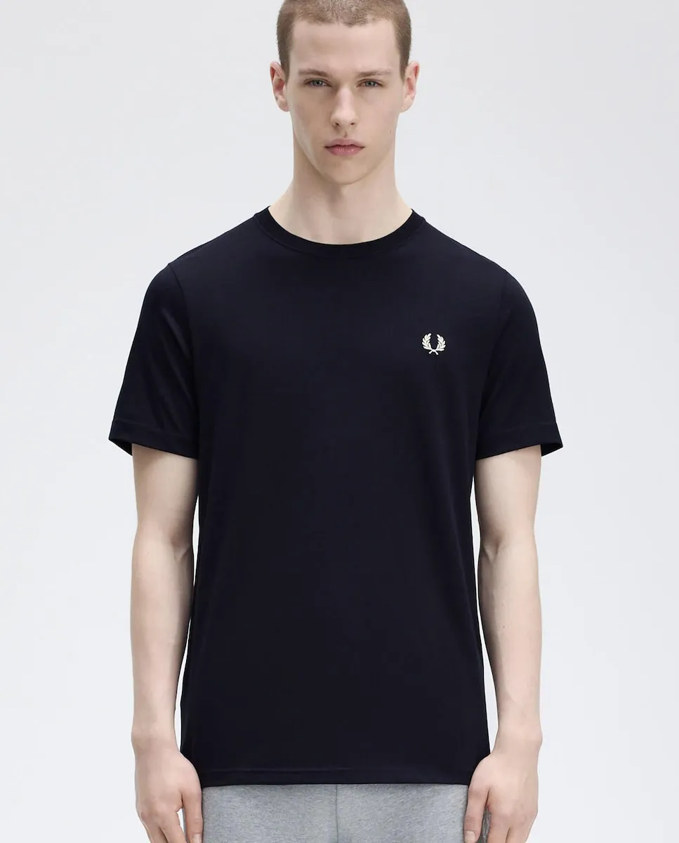 

Мужская футболка с коротким рукавом и круглым вырезом Fred Perry, темно-синий