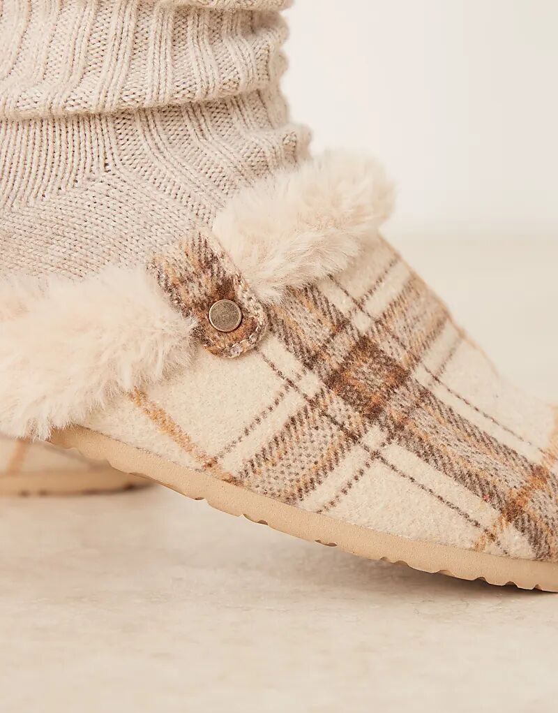 Тапочки-мюли Zabby Clog в клетку от ASOS DESIGN — фото 3
