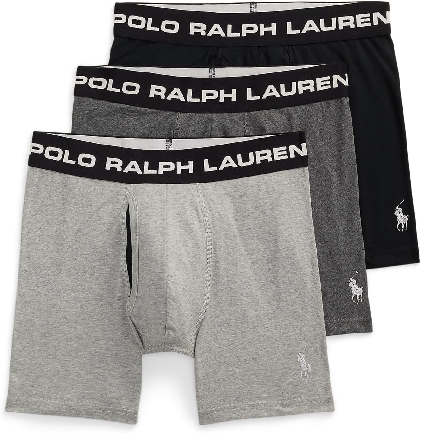 

Боксеры Polo Ralph Lauren Perfect Pouch Boxer Brief 3-Pack, цвет Grey/Black