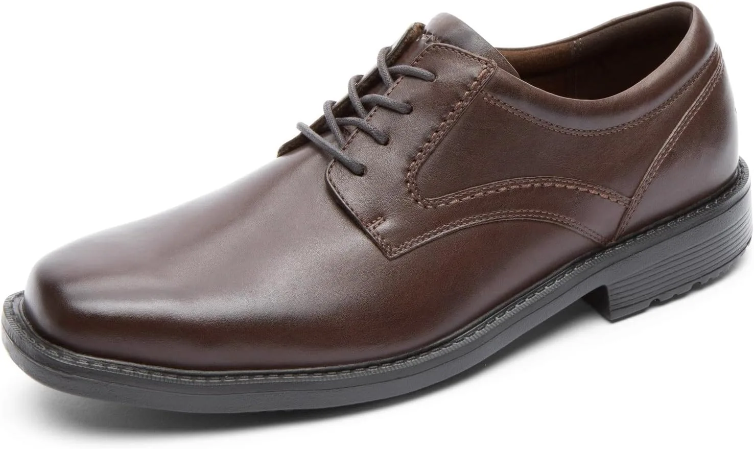 Мужские оксфорды Rockport Style Leader 2 с гладкими носками, темно-коричневый