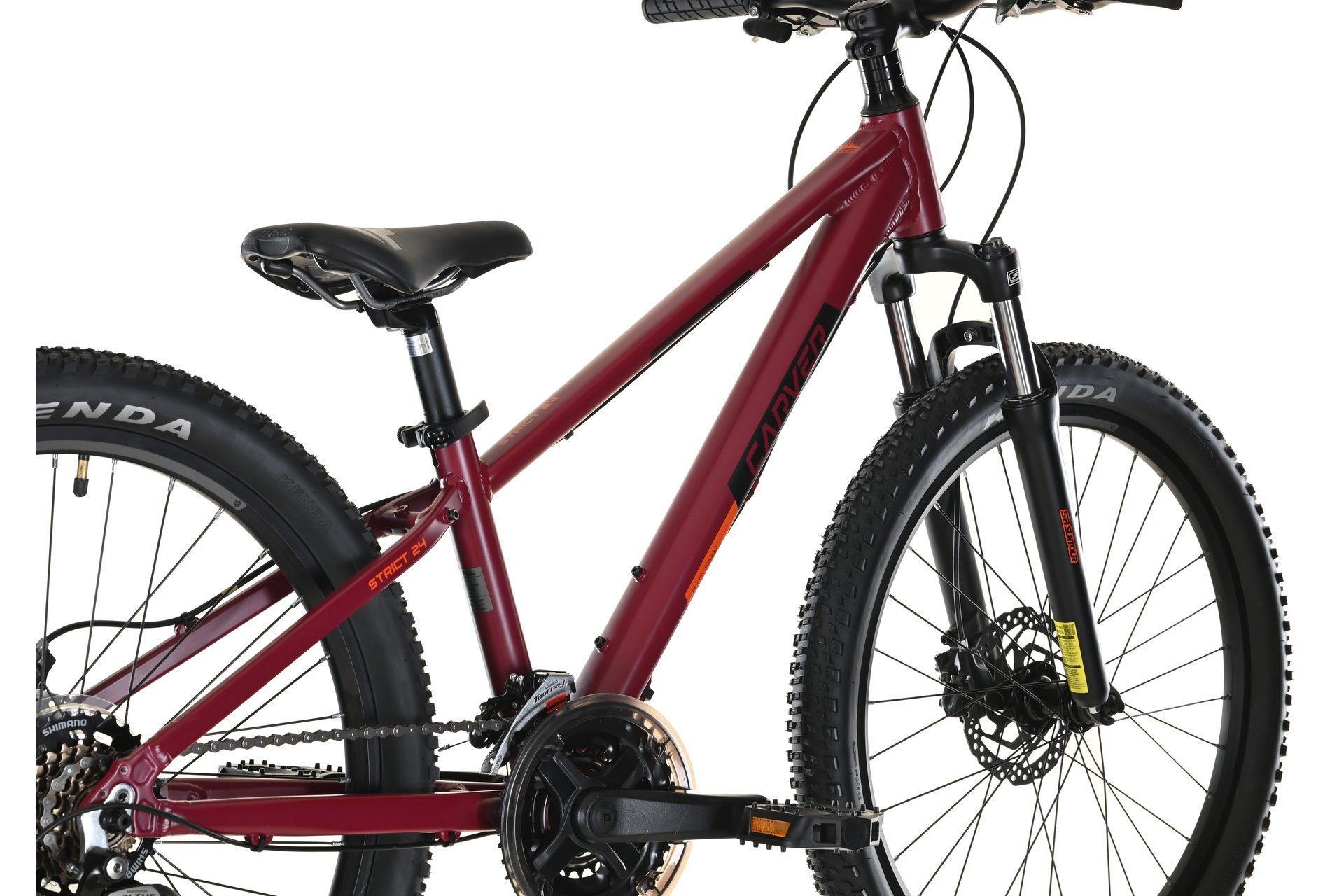 Горный велосипед Carver Strict 24 HD Girl - 24 дюймов - Diamant - 2024, цвет Rot|dark bordeaux/black/orange — фото 4