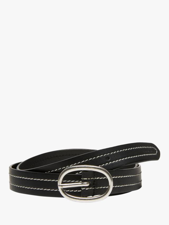 

Кожаный ремень с контрастной строчкой SISLEY, Black