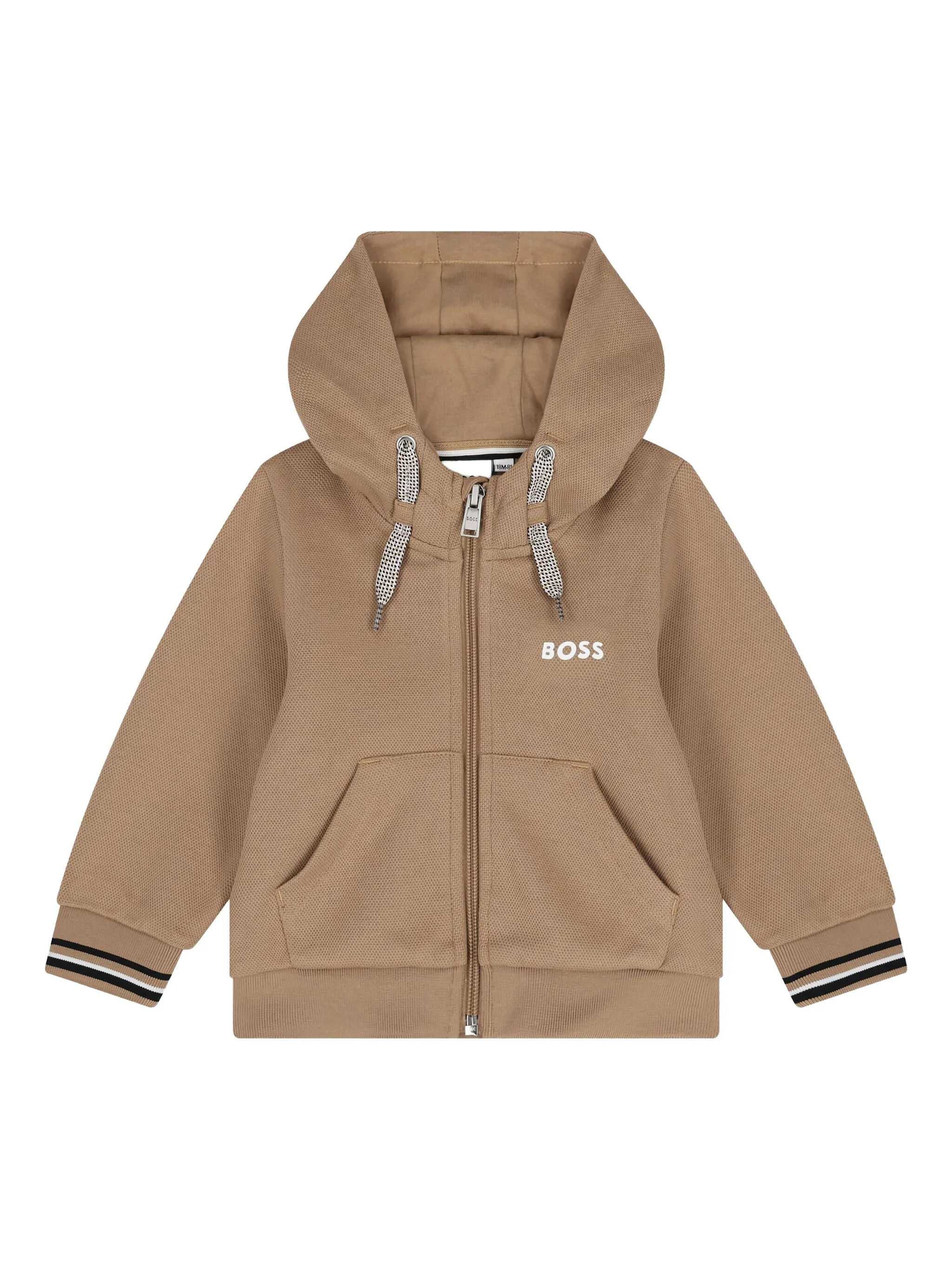 

Спортивный костюм на молнии с капюшоном Boss Kidswear, бежевый