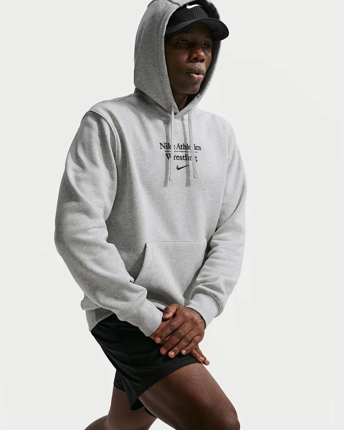 Мужская толстовка с капюшоном Nike для борьбы, Dark Grey Heather — фото 3