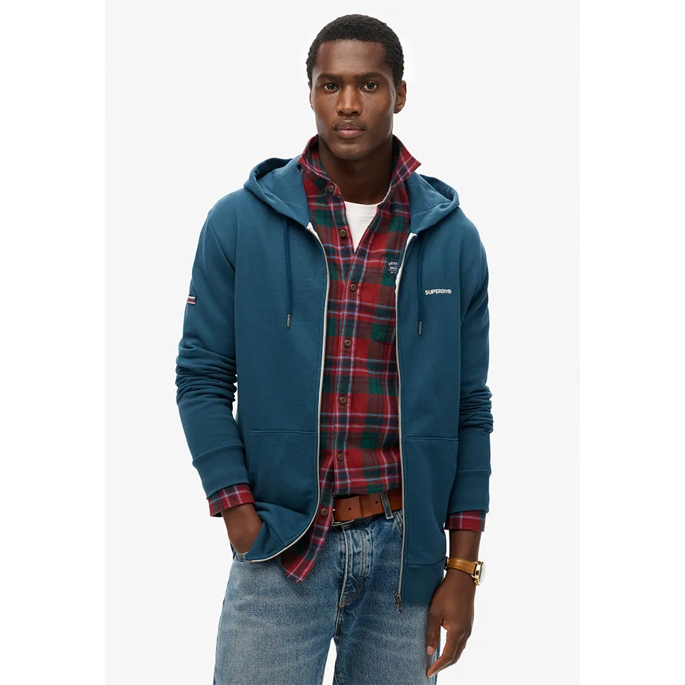 

Толстовка Superdry Plain full zip, синий