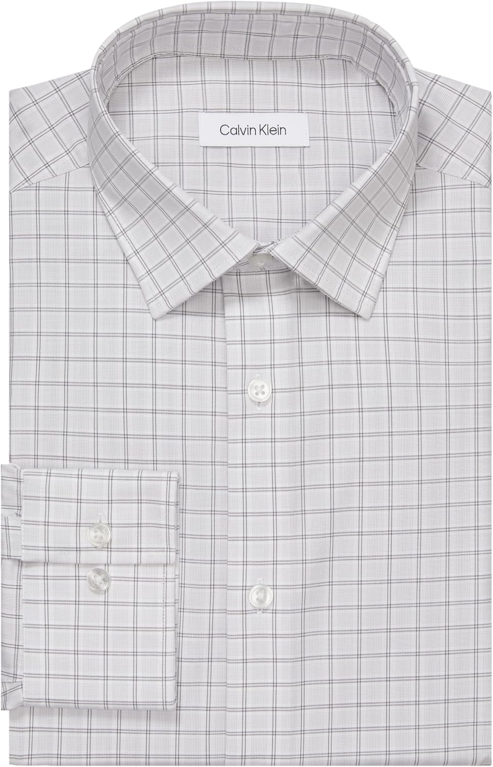 Мужская рубашка Calvin Klein Slim Fit из тонкого хлопкового эластичного материала, Grey Multi — фото 3