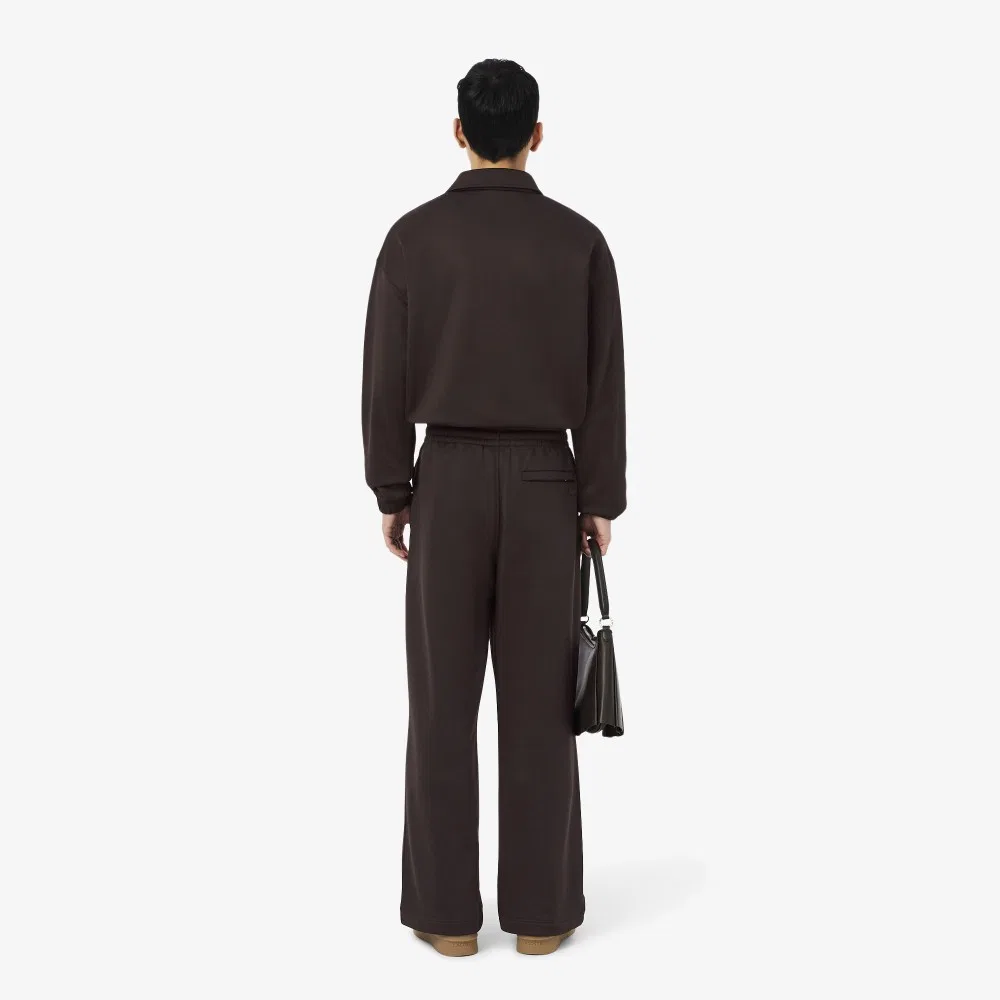 Мужские тёмно-коричневые спортивные брюки Lacoste Loose Fit из французского терри — фото 3