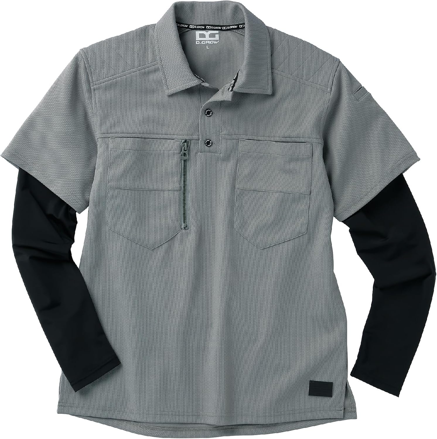 

Мужская рубашка-поло Deeplo DG814, с имитацией многослойности D.Grow, серый