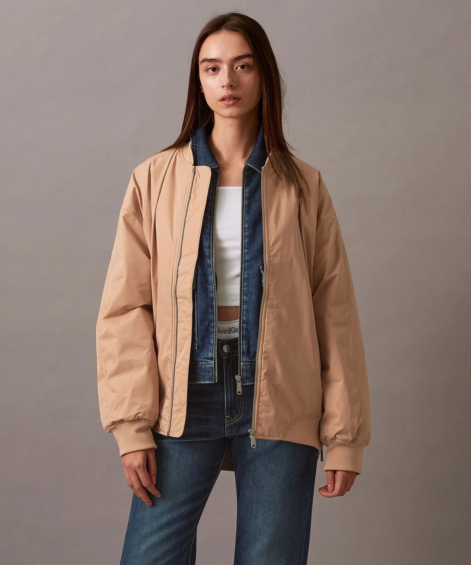 Длинная бомбер-куртка Calvin Klein Jeans, коралловый