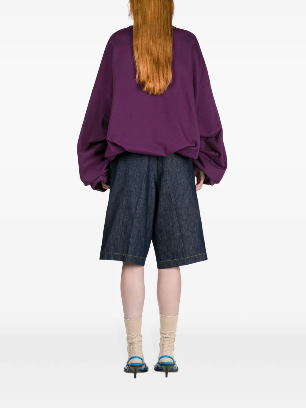 Толстовка с драпировкой DRIES VAN NOTEN, фиолетовый — фото 4