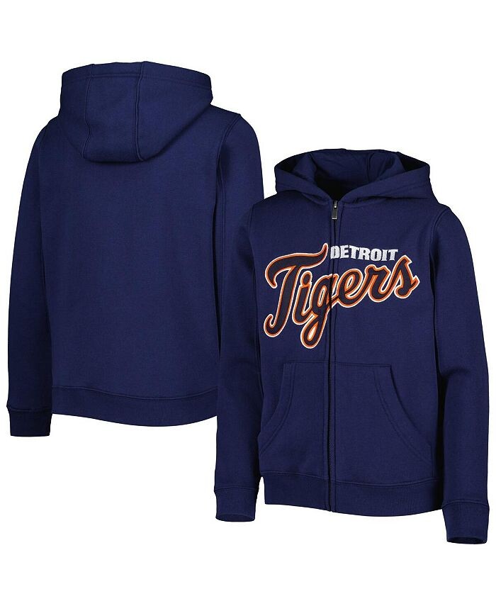 Темно-синяя флисовая толстовка с молнией во всю длину и надписью Big Boys and Girls Detroit Tigers Outerstuff, синий — фото 2