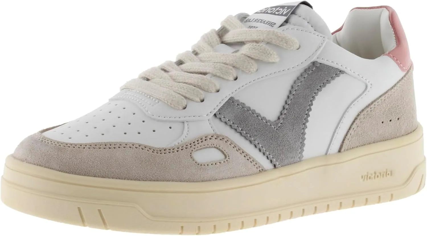 Кроссовки Victoria Low-Top Unisex Seul Leather Effect & Colored & Split Leather Parts in Contrast 1257101 для взрослых, розовый
